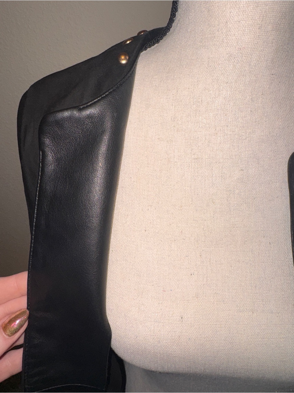 Kate Spade Black Suede Jacket with Gold Studs - Picture 4 of 8
